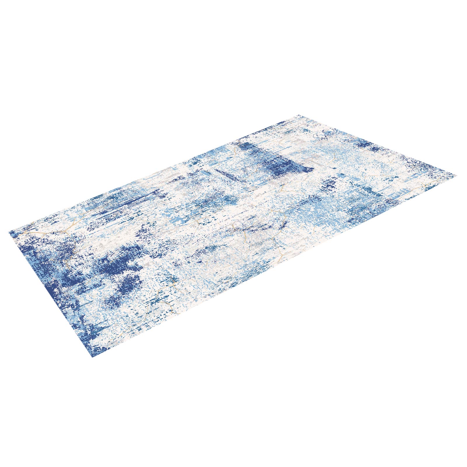Large Area Rug 5 X 7 Ft Anti-Skid And Tear-Resistant Floor Mat Modern Blue_maomaolike.com
